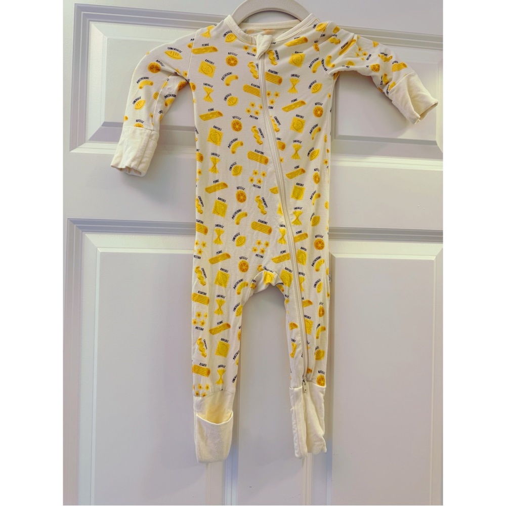 Pasta Bamboo Pjs 6-12 months double zipper